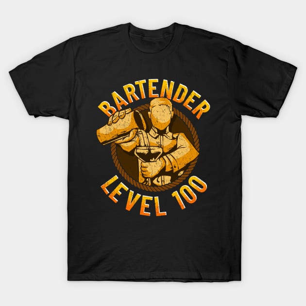 Bartender Level 100 Perfect Bartending Skills T-Shirt by theperfectpresents